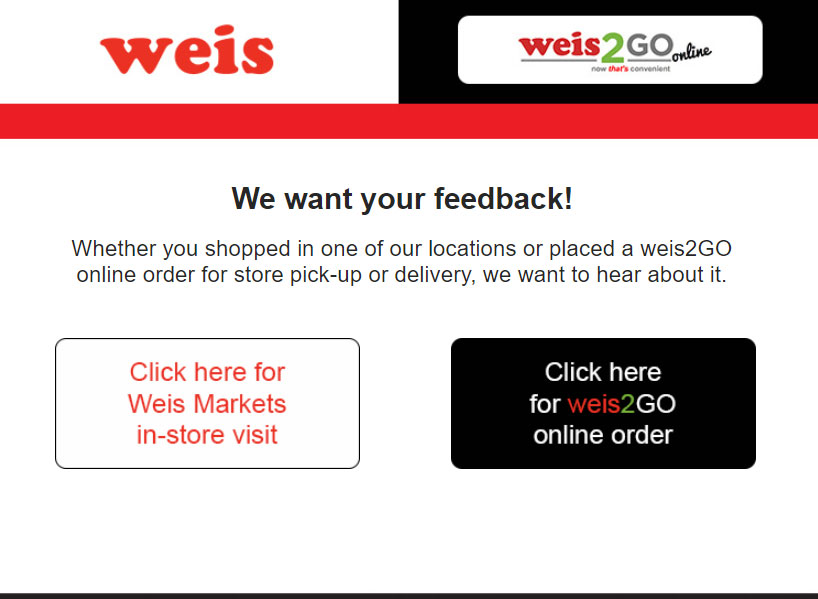WeisFeedback - Take Weis Market Survey & Get Free Reward Points